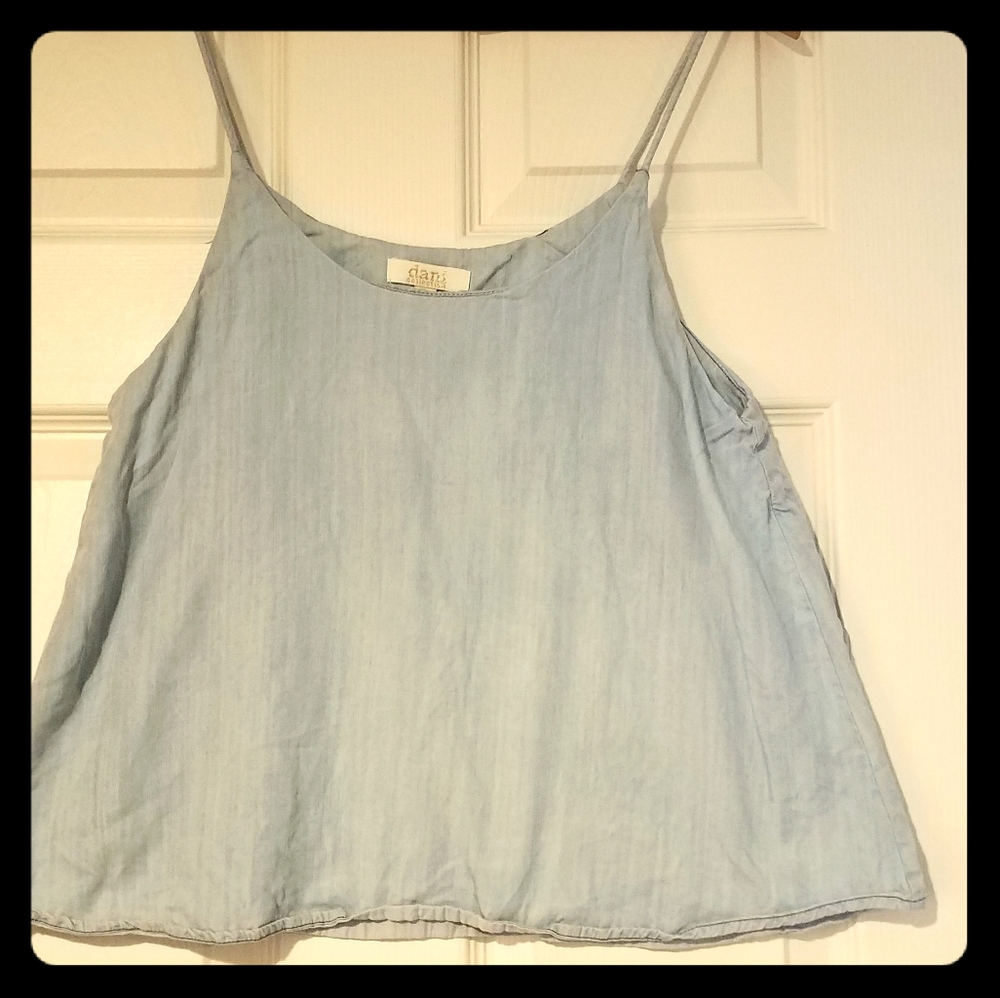 Dani Collection chambray camisole tank top Small